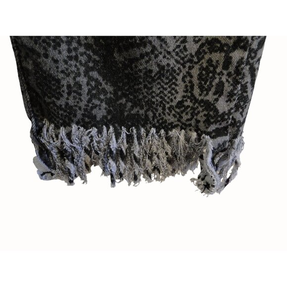 Lucky & Blessed Womens Jean Ankle Skinny Fringe Hem Gray & Black Size 4 - Picture 5 of 11